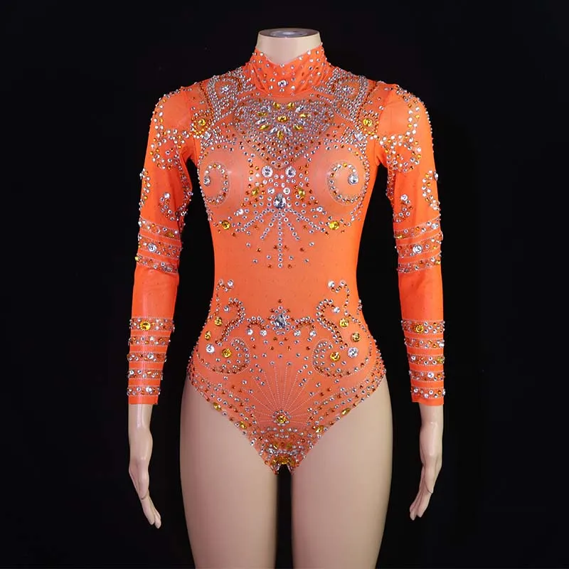 Sparkly Rhinestones Leotard Sexy Dance