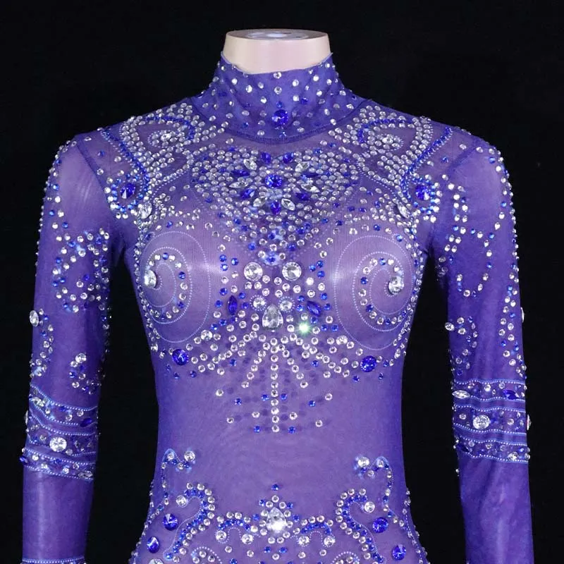 Sparkly Rhinestones Leotard Sexy Dance