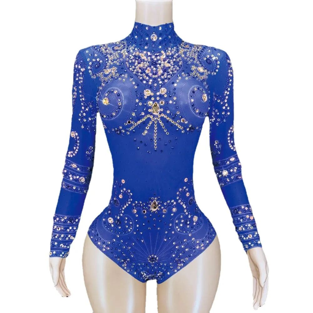 Sparkly Rhinestones Leotard Sexy Dance