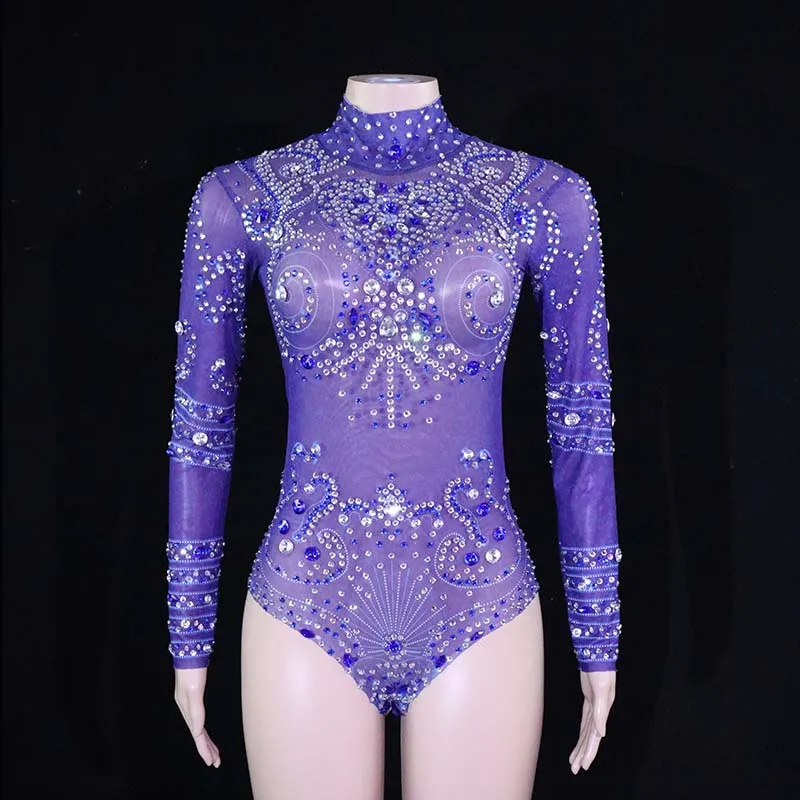 Sparkly Rhinestones Leotard Sexy Dance