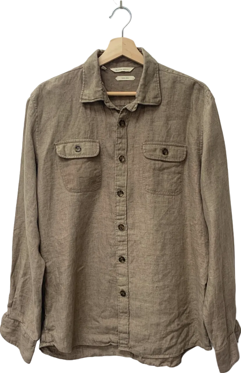 Suitsupply Brown Pure Linen Shirt L