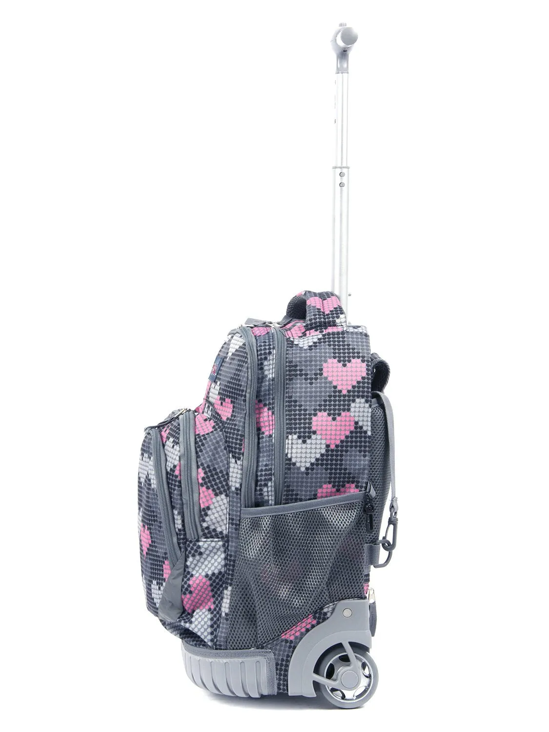 Tilami Grey Falling Love Rolling Backpack 18 inch Laptop Backpack