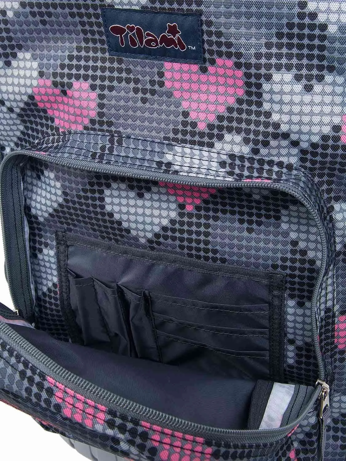 Tilami Grey Falling Love Rolling Backpack 18 inch Laptop Backpack