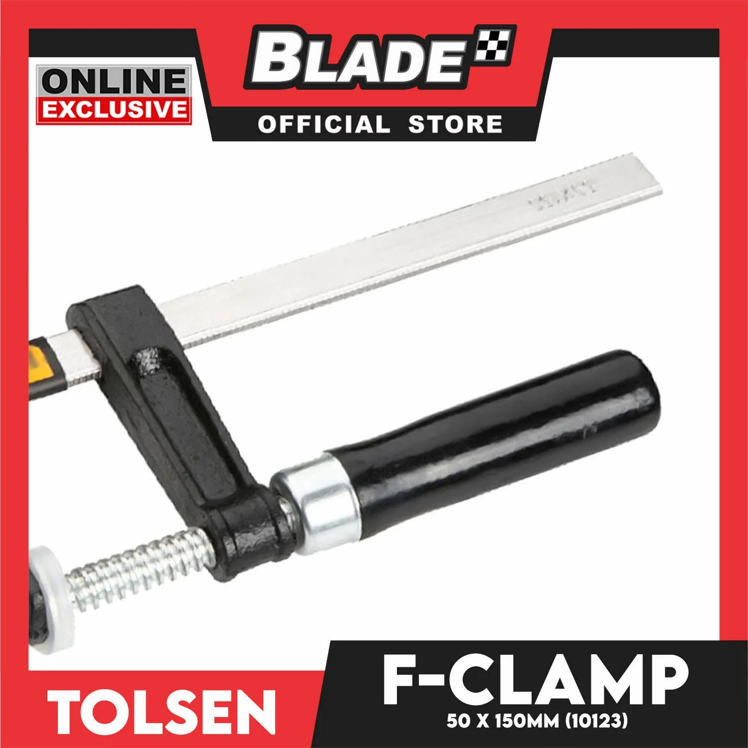 Tolsen 50x150mm F-Clamp with Rubber Grip and Pad Protector 10123