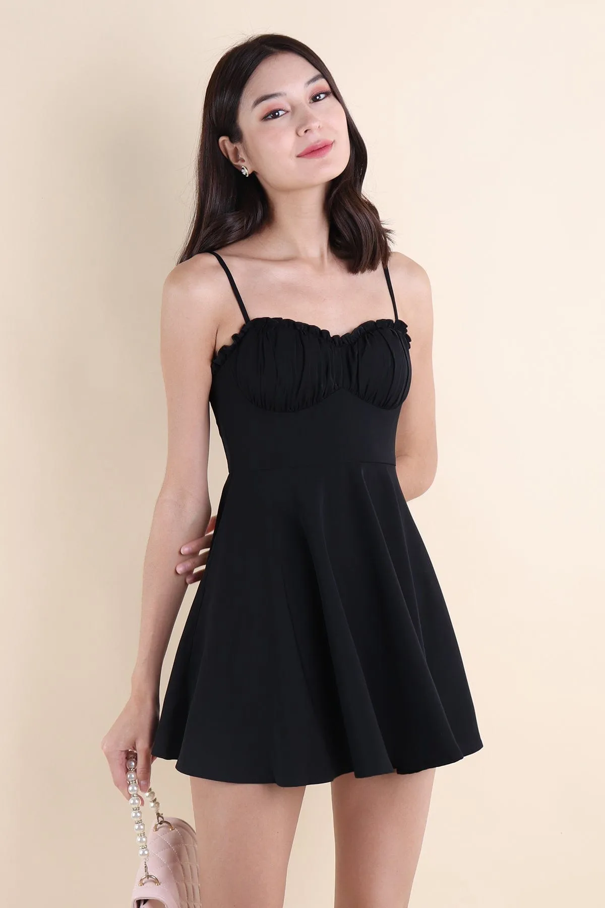 TWILIGHT MINI DRESS IN BLACK