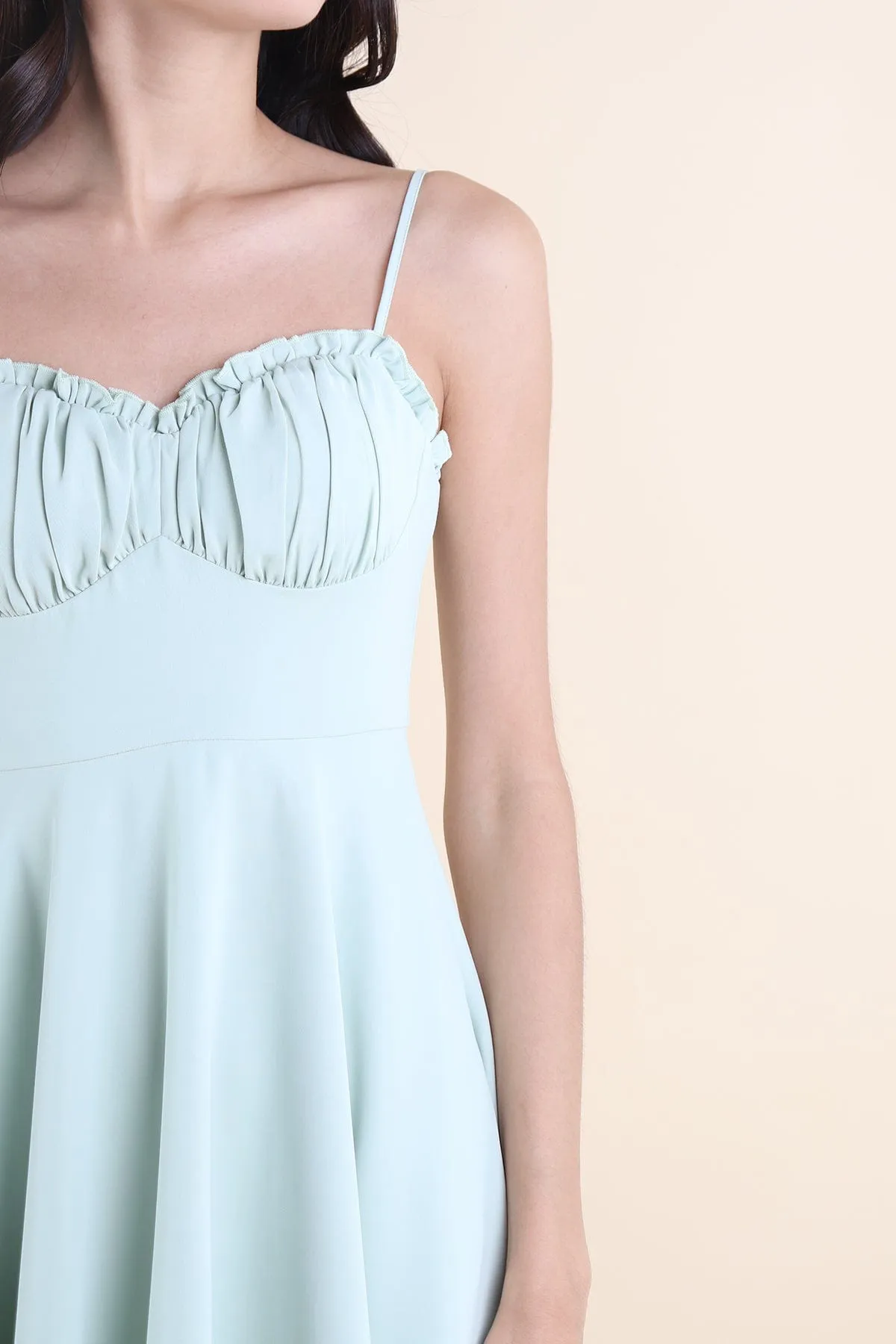 TWILIGHT MINI DRESS IN MINT SAGE