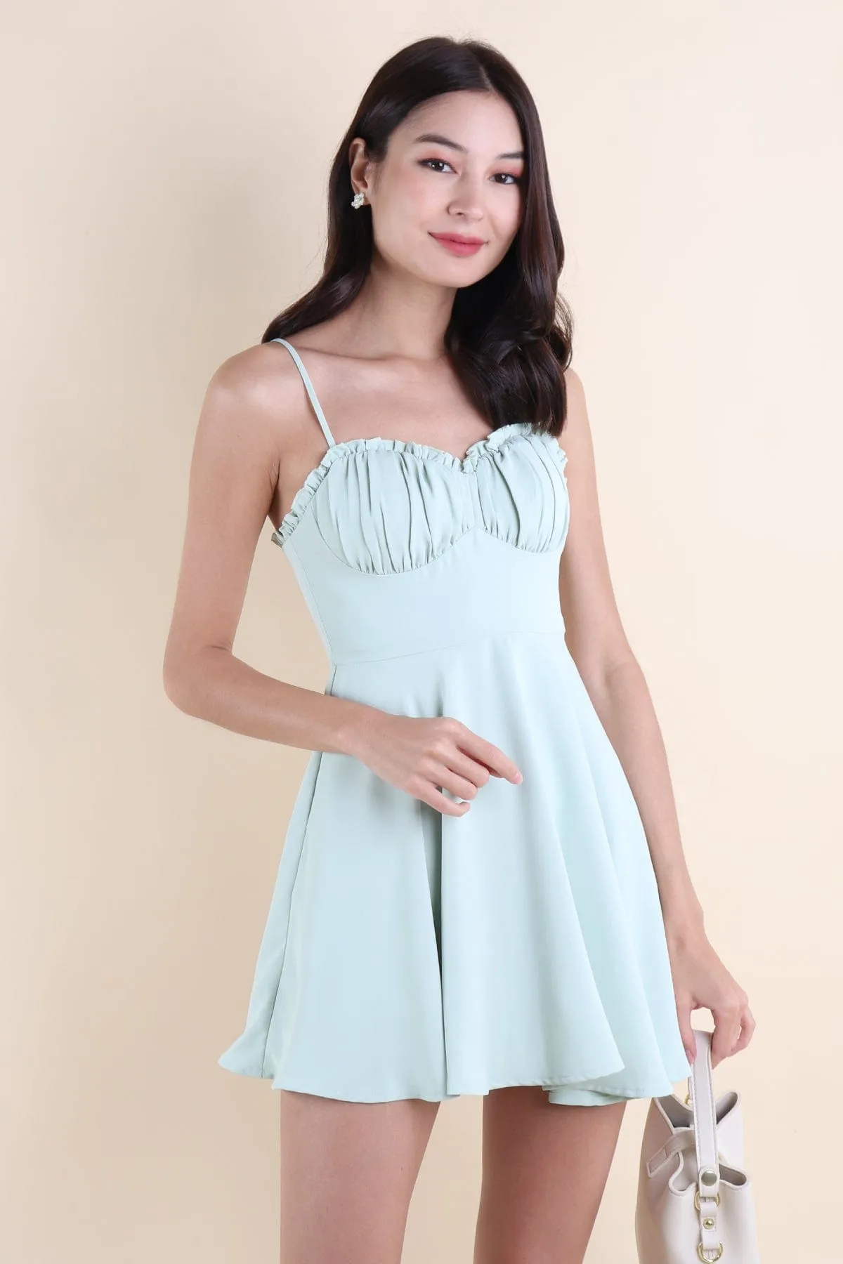 TWILIGHT MINI DRESS IN MINT SAGE