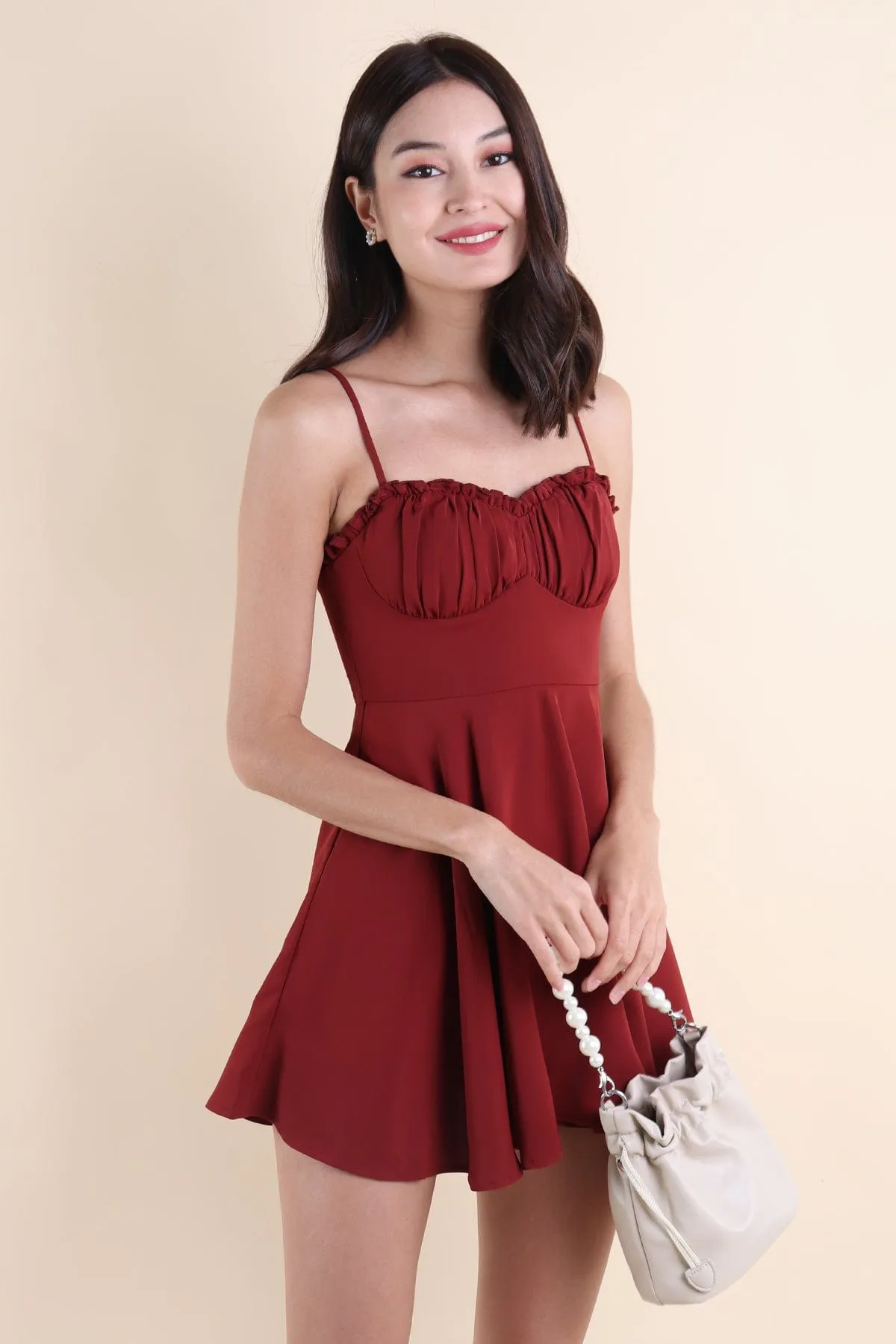 TWILIGHT MINI DRESS IN WINE