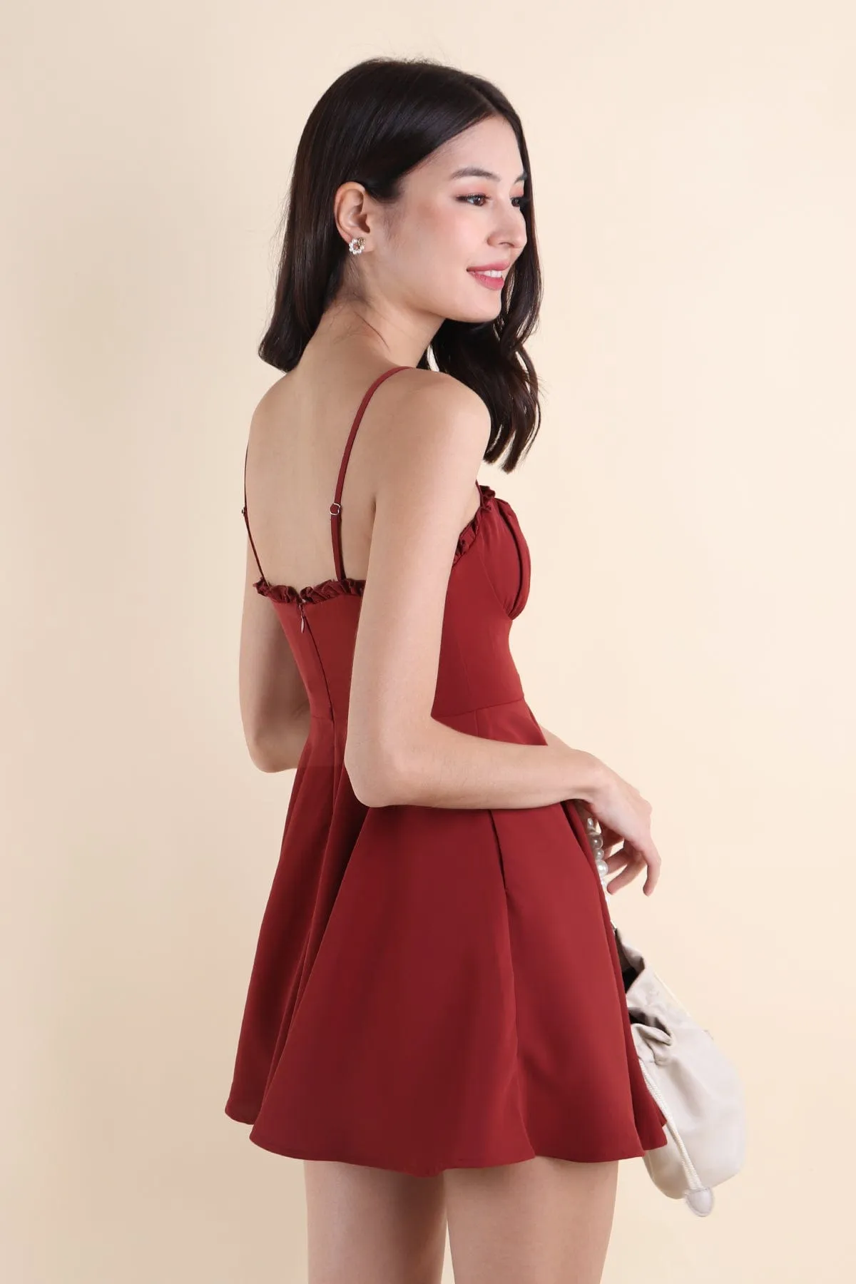 TWILIGHT MINI DRESS IN WINE