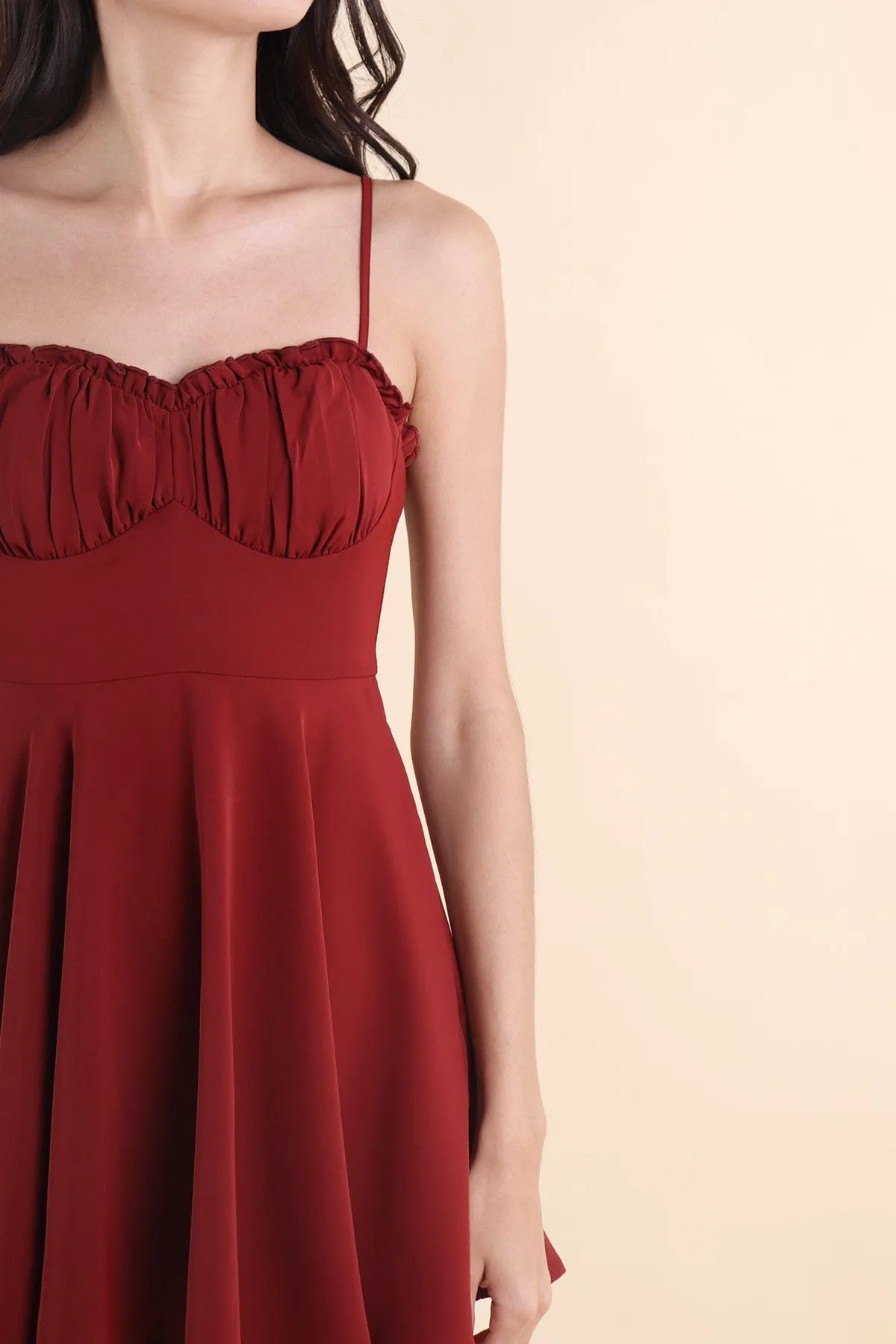 TWILIGHT MINI DRESS IN WINE