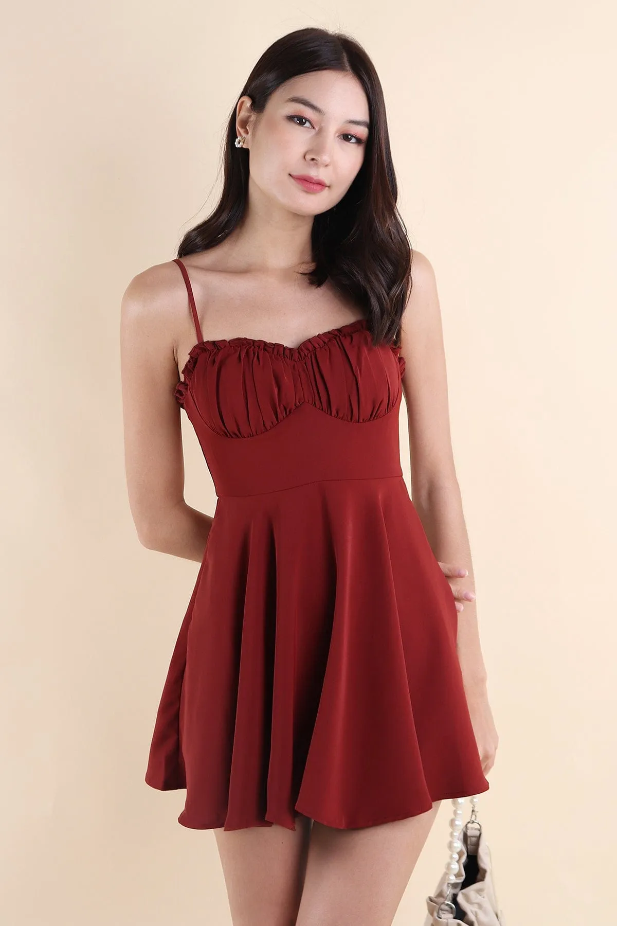 TWILIGHT MINI DRESS IN WINE