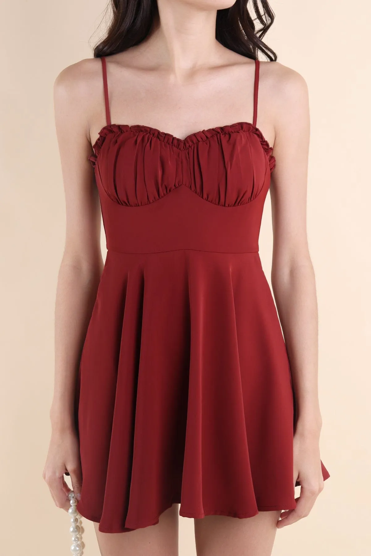 TWILIGHT MINI DRESS IN WINE