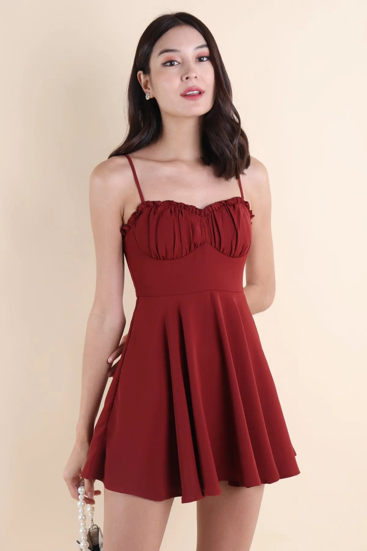 TWILIGHT MINI DRESS IN WINE