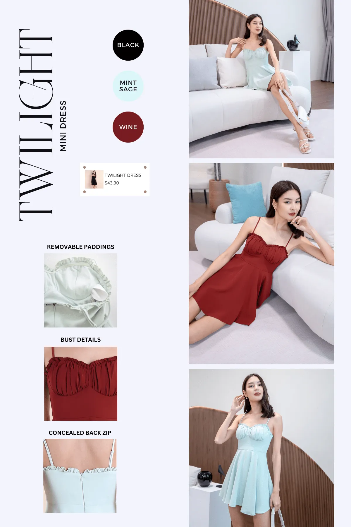 TWILIGHT MINI DRESS IN WINE