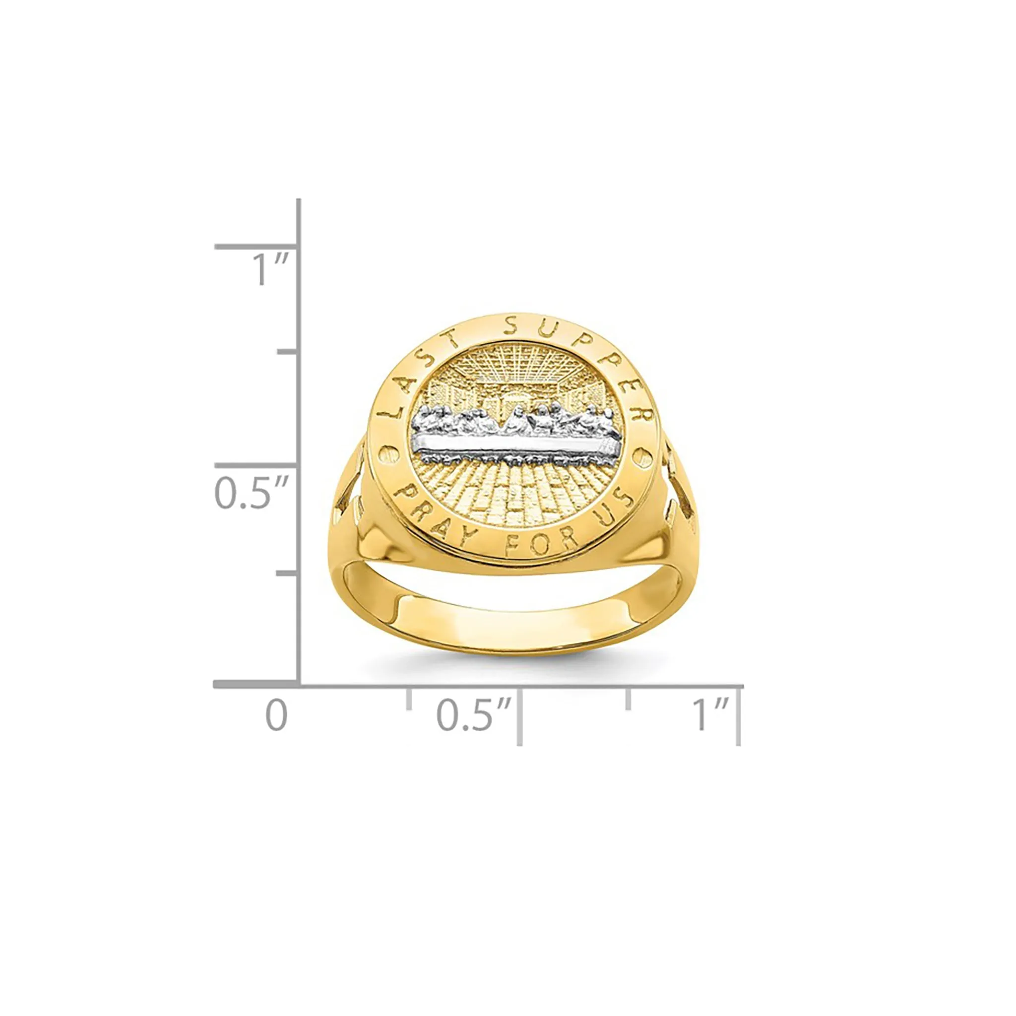 Two-Tone Last Supper Men's Ring (14K)