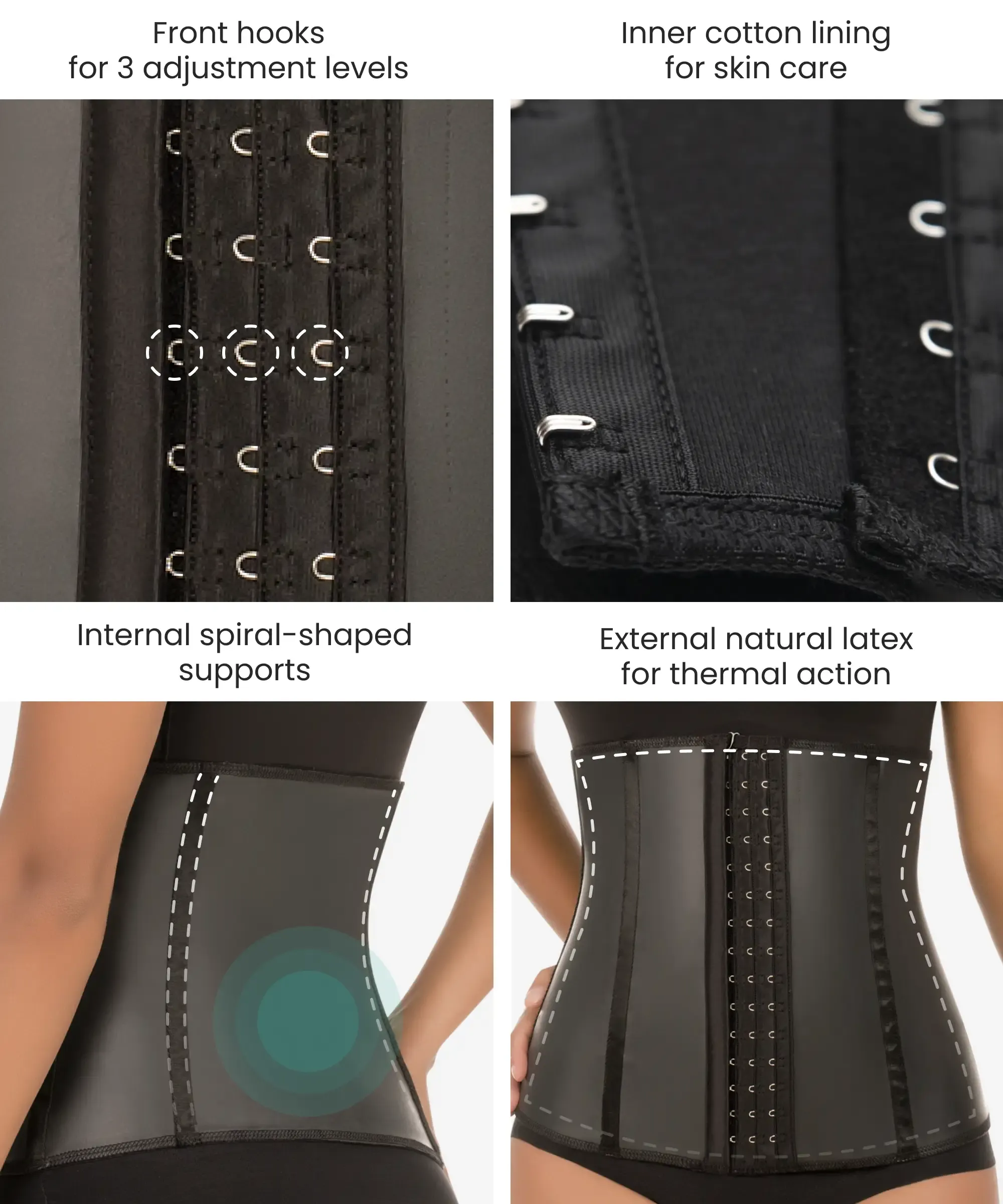 Ultra-lightweight compression latex waist cincher - Style 1320