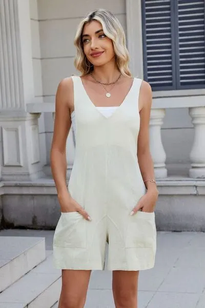 V-Neck Adjustable Strap Romper