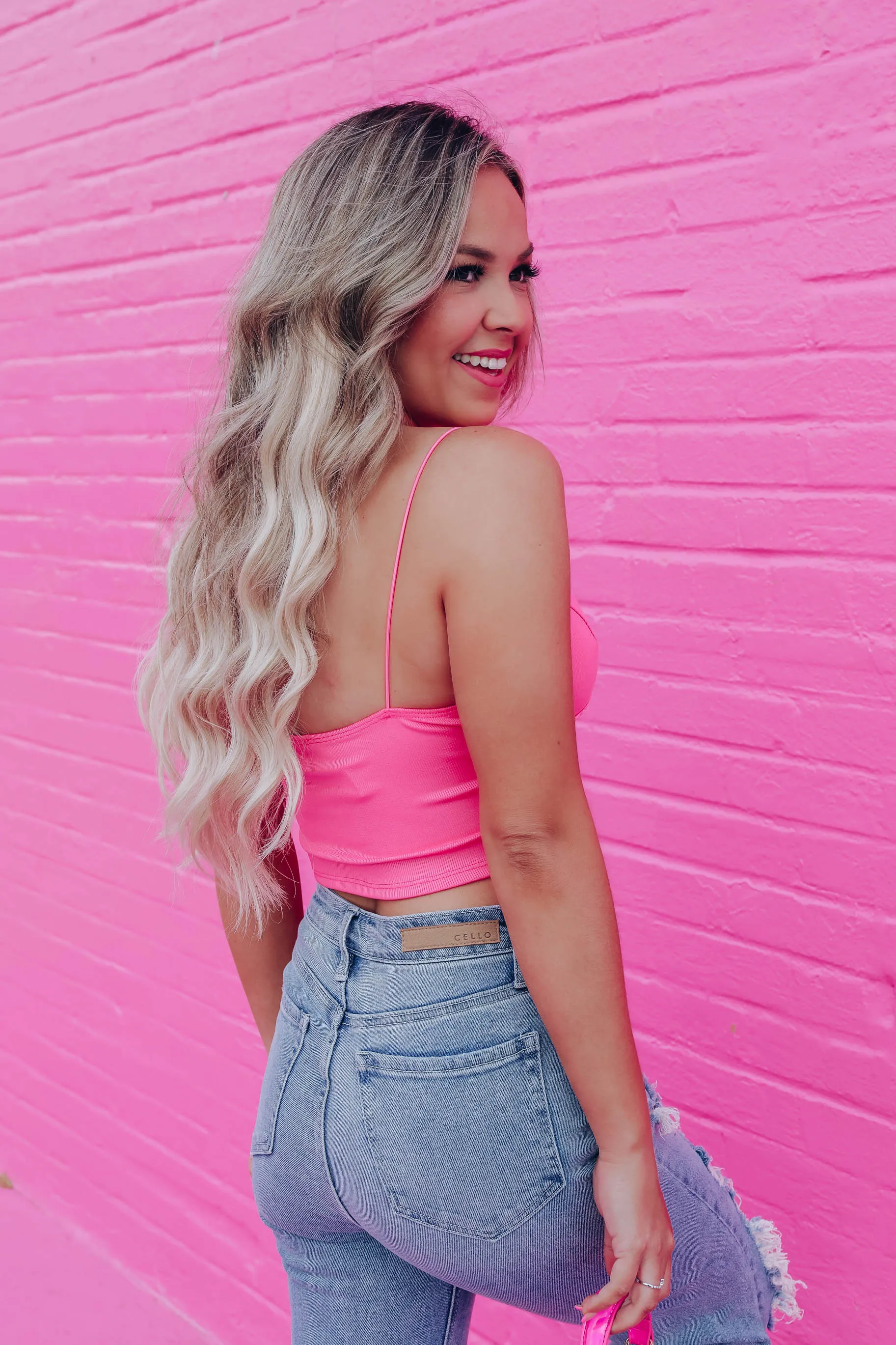 Val Sleeveless Crop Top - Pink