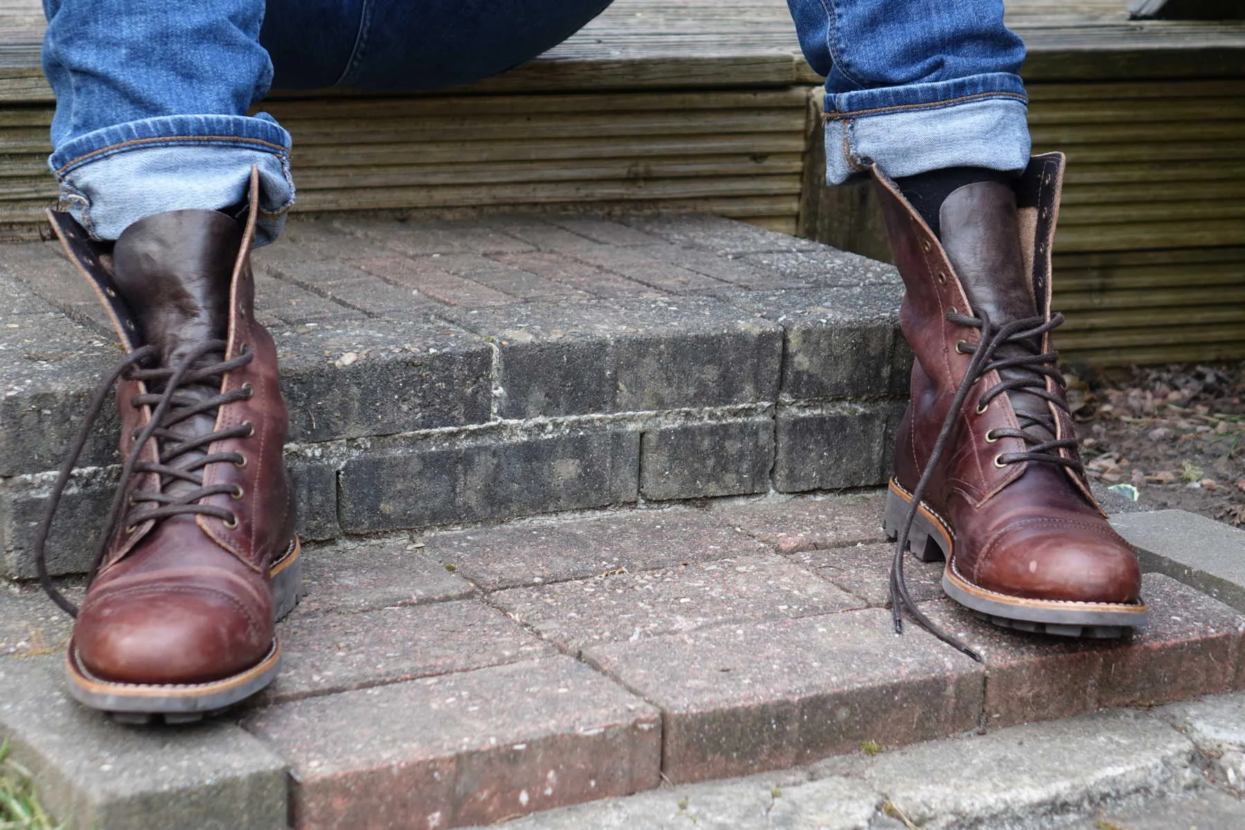 Vesuvius Ranger Leather Boots - Reddish Brown