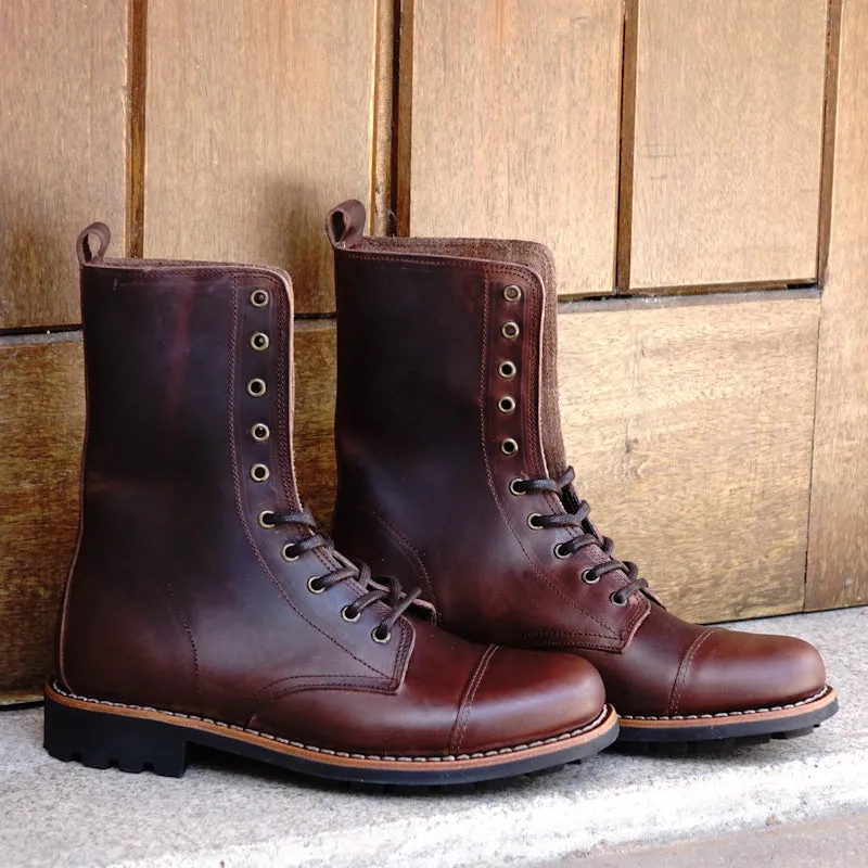 Vesuvius Ranger Leather Boots - Reddish Brown