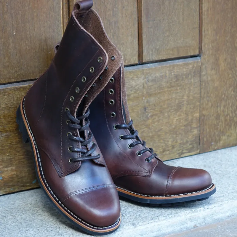 Vesuvius Ranger Leather Boots - Reddish Brown