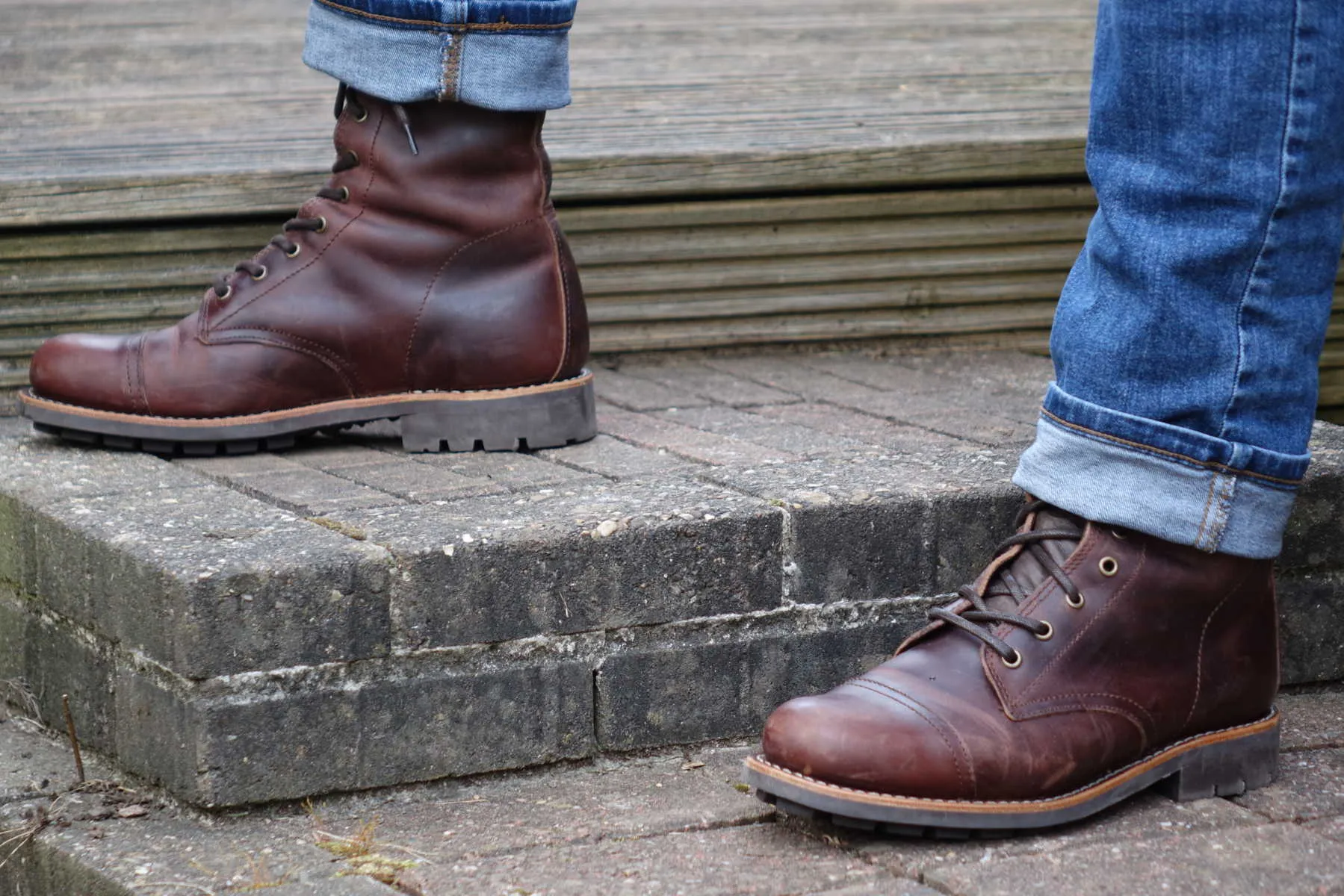 Vesuvius Ranger Leather Boots - Reddish Brown