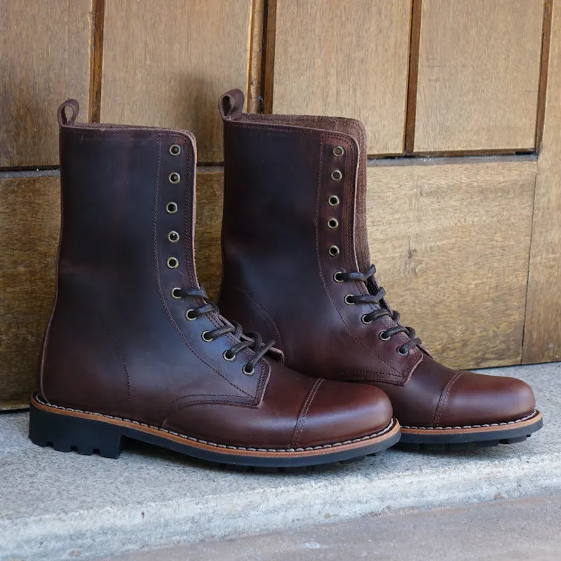 Vesuvius Ranger Leather Boots - Reddish Brown