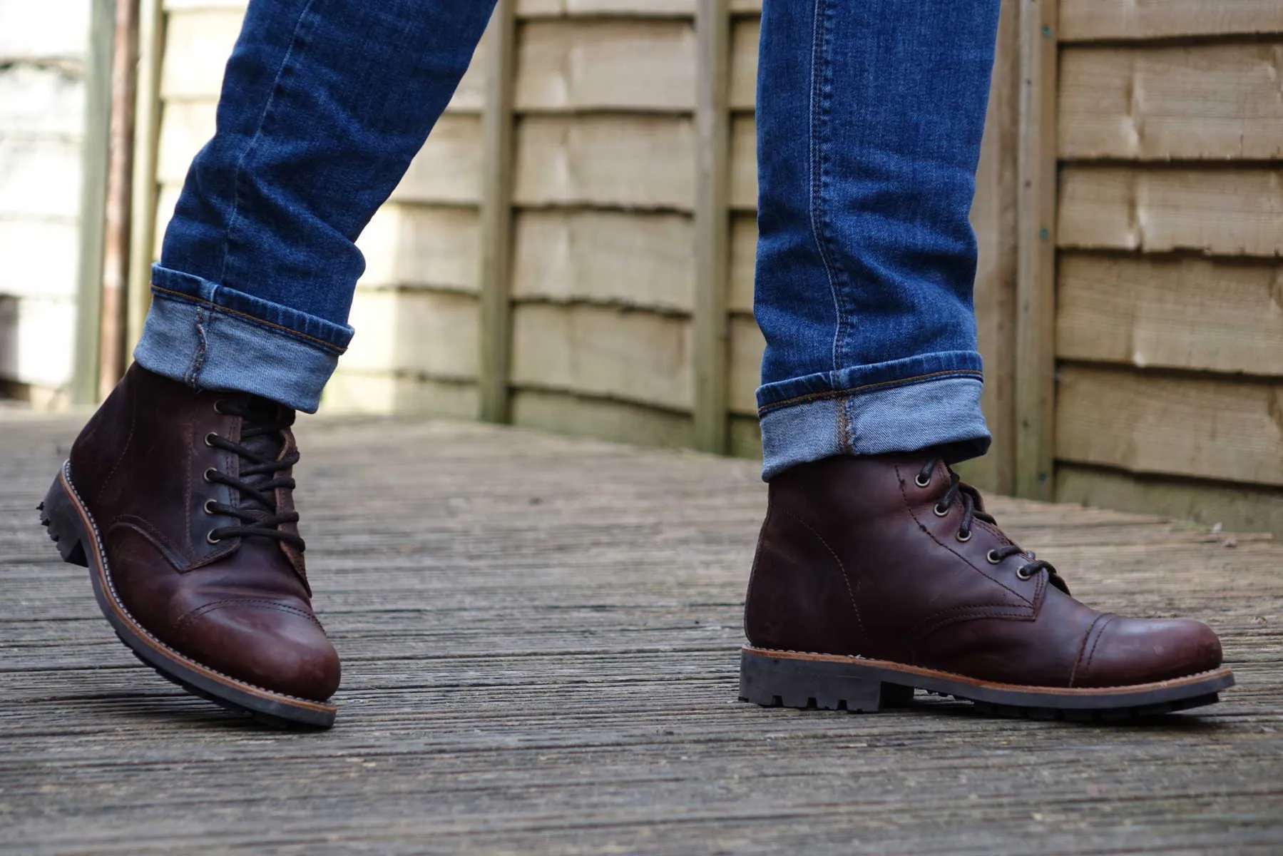 Vesuvius Ranger Leather Boots - Reddish Brown