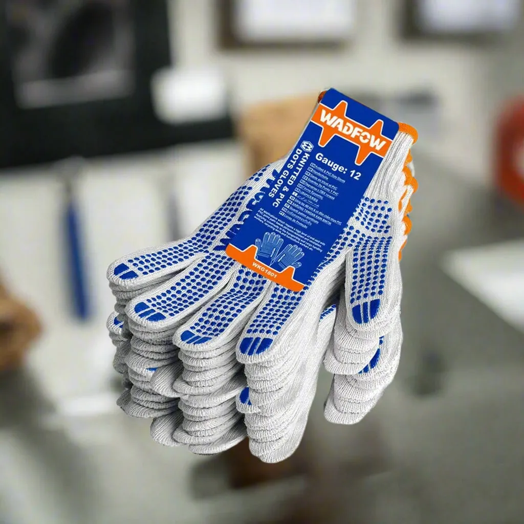 Wadfow Knitted & PVC dots Gloves - WKG1801