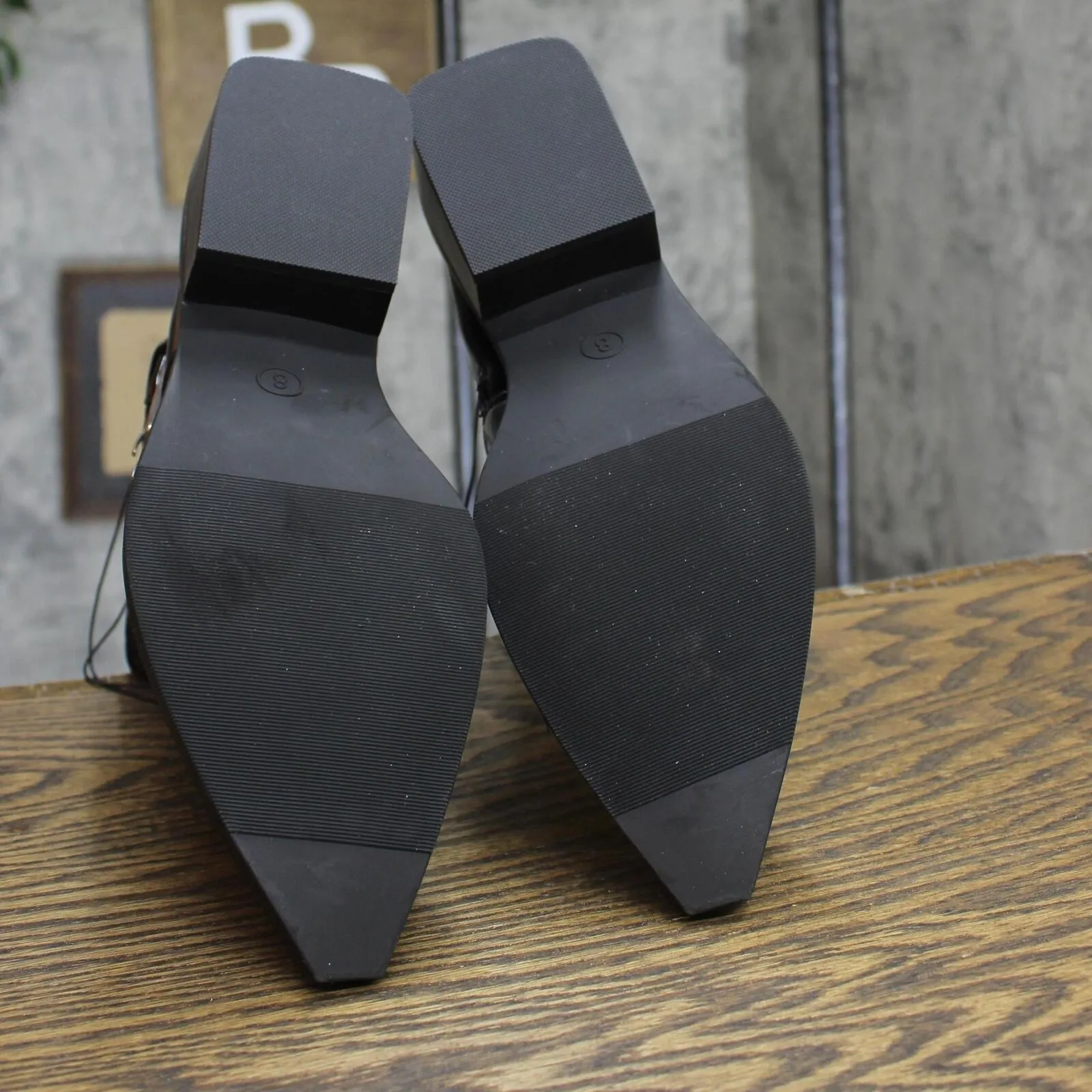 Wild Fable Giovanna Buckle Western Ankle Boots with Memory Foam Insole Black 8M