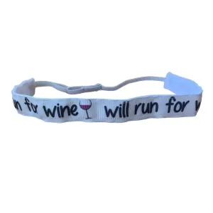 Will Run for Wine II Non Slip Headband