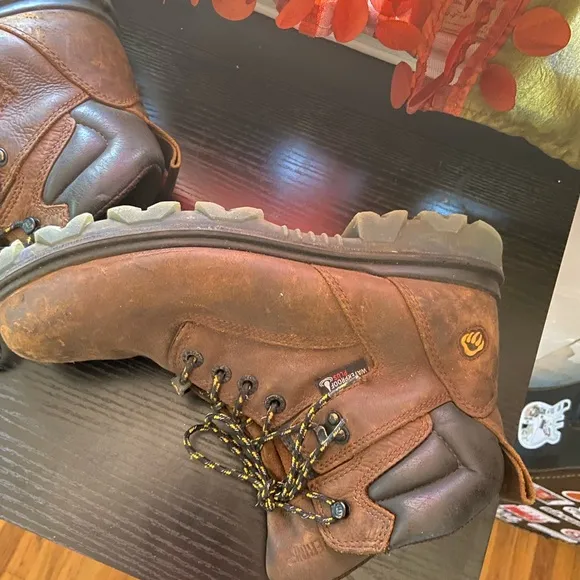 Wolverine leather carbon toe waterproof work boots