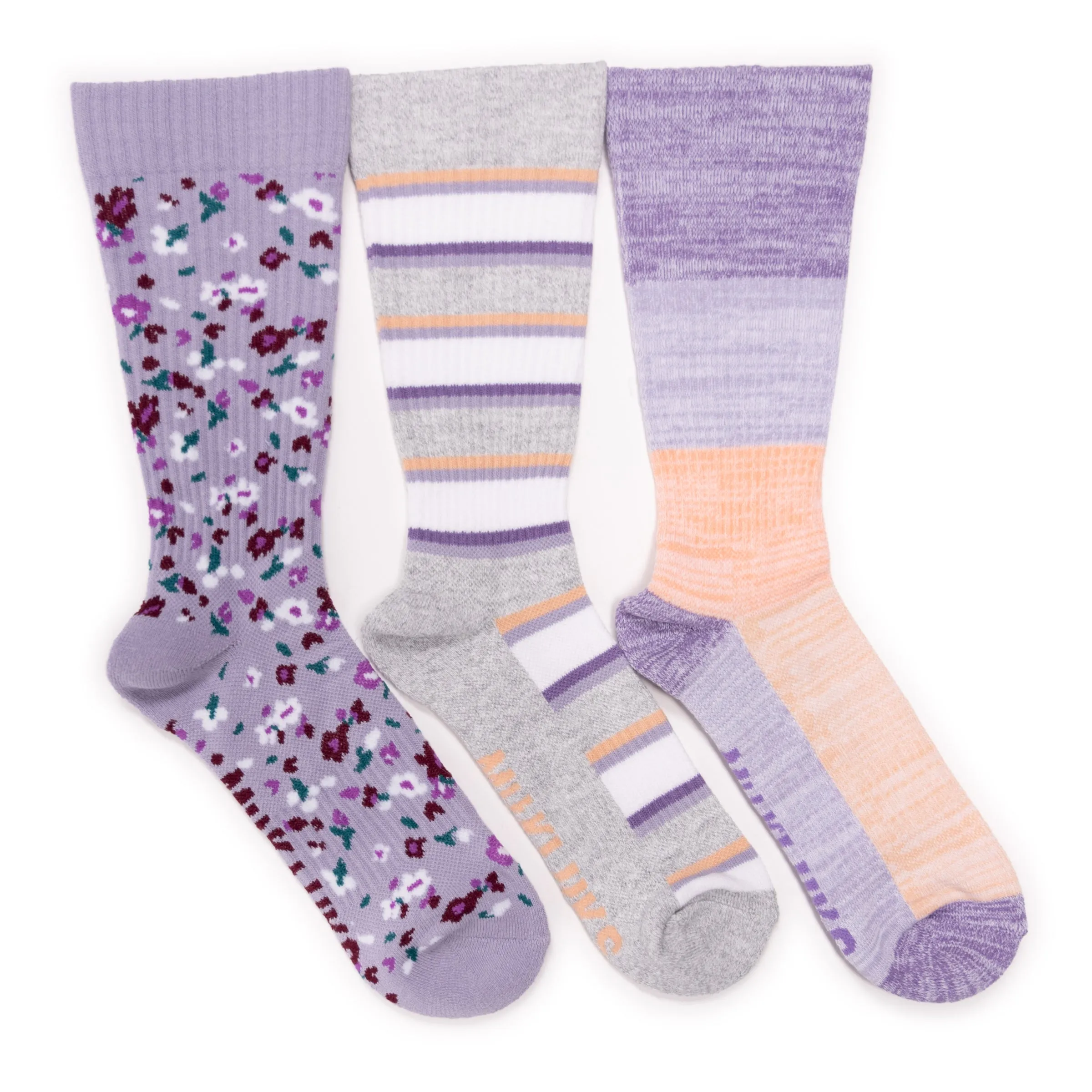 Women's 3 Pack Cotton Compression Crew Socks