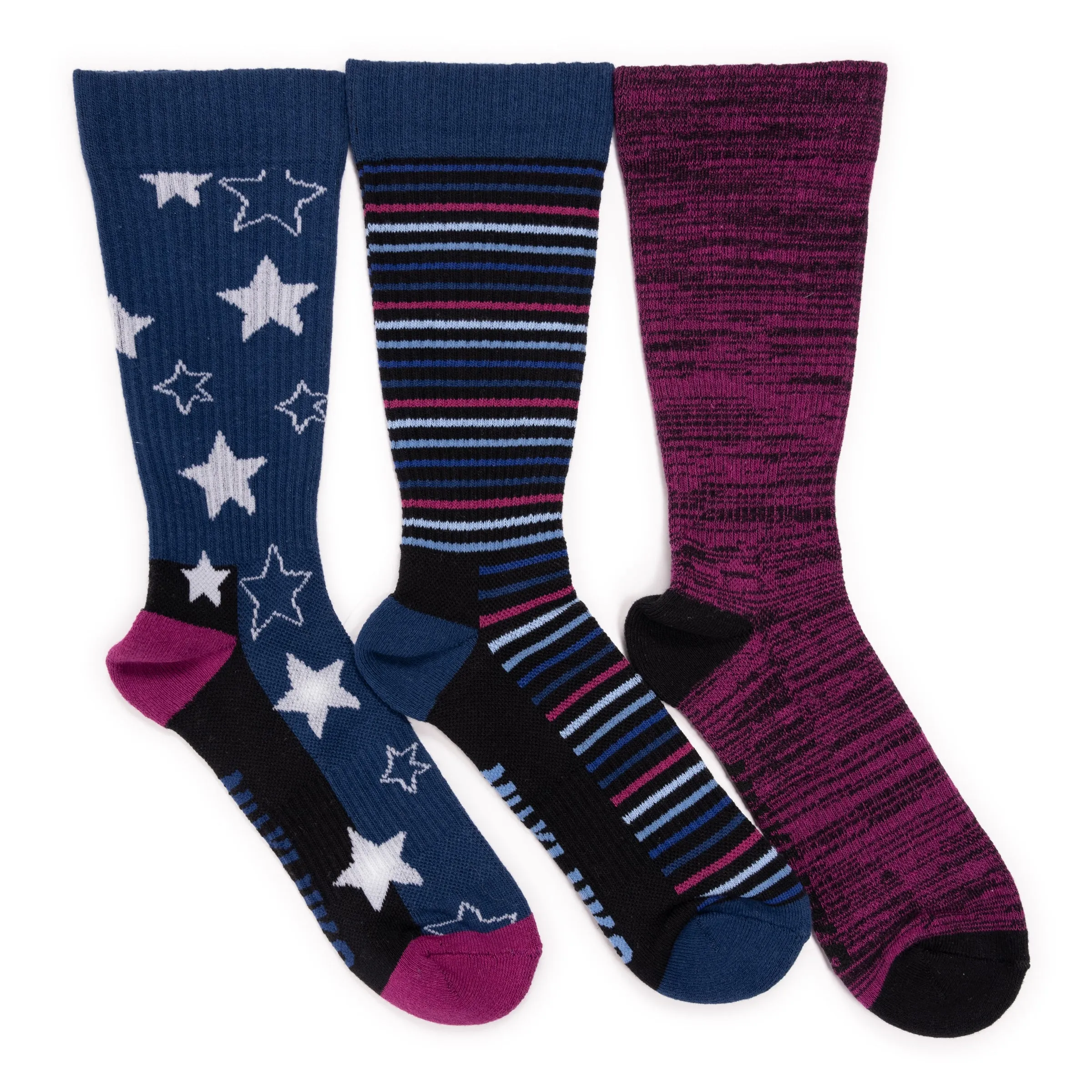 Women's 3 Pack Cotton Compression Crew Socks