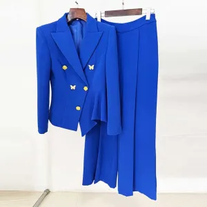 Women's Blue Pantsuit Two Pieces Formal Suit Formal Business Suit
