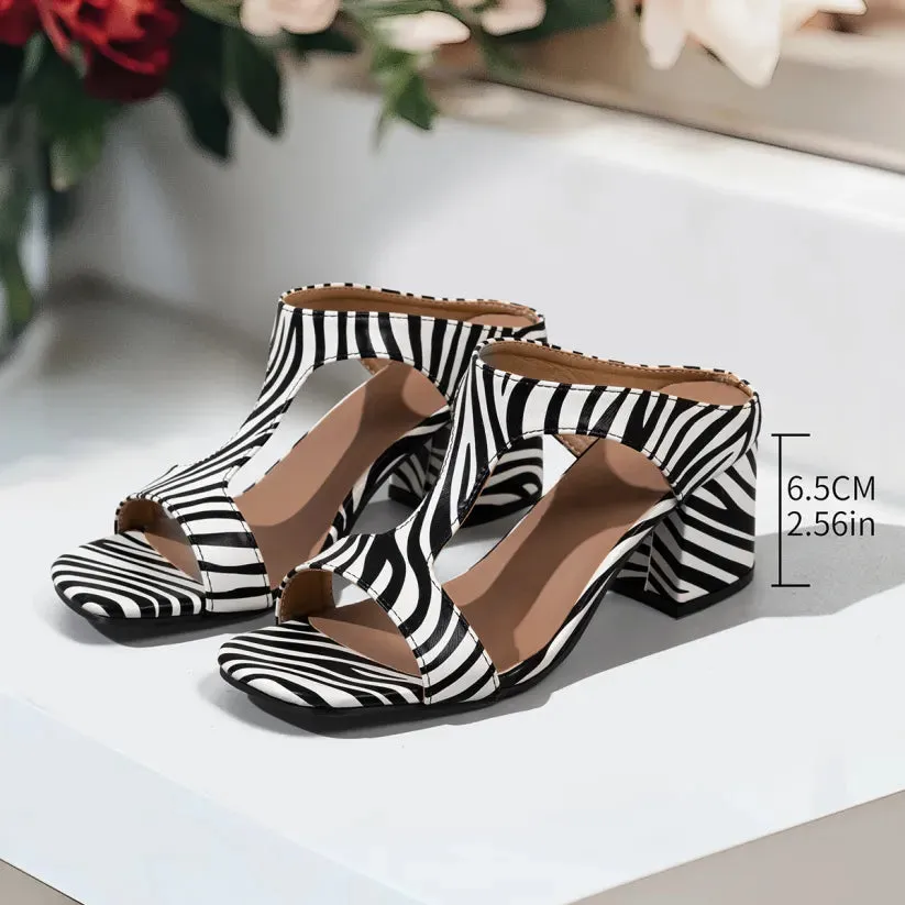 Women's Fashion Chunky Heel Leather Orthopaedic Sandals