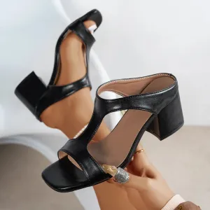 Women's Fashion Chunky Heel Leather Orthopaedic Sandals