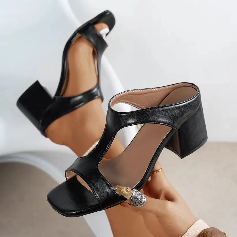 Women's Fashion Chunky Heel Leather Orthopaedic Sandals