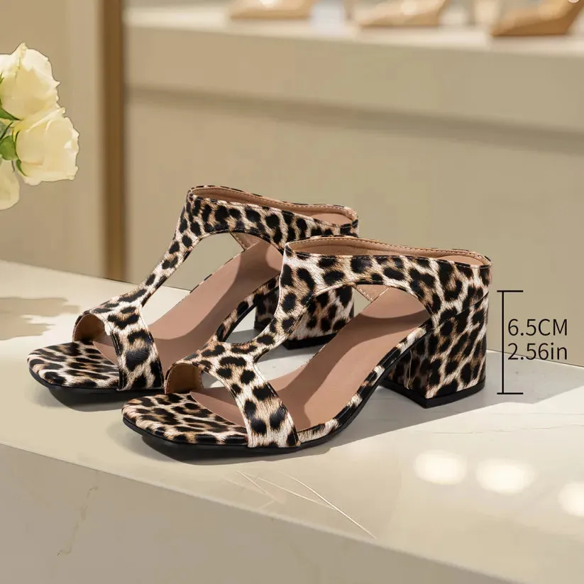 Women's Fashion Chunky Heel Leather Orthopaedic Sandals