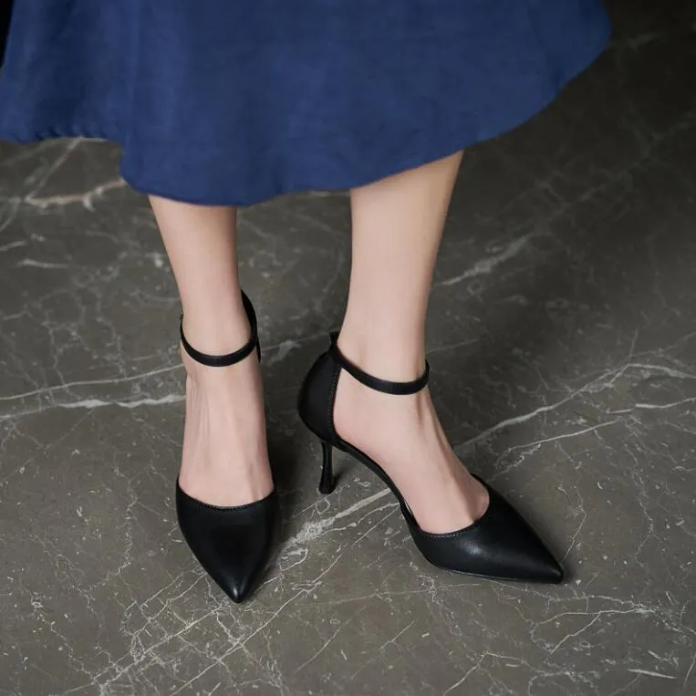 Women's Petite Size Ankle Strap Heels ES123