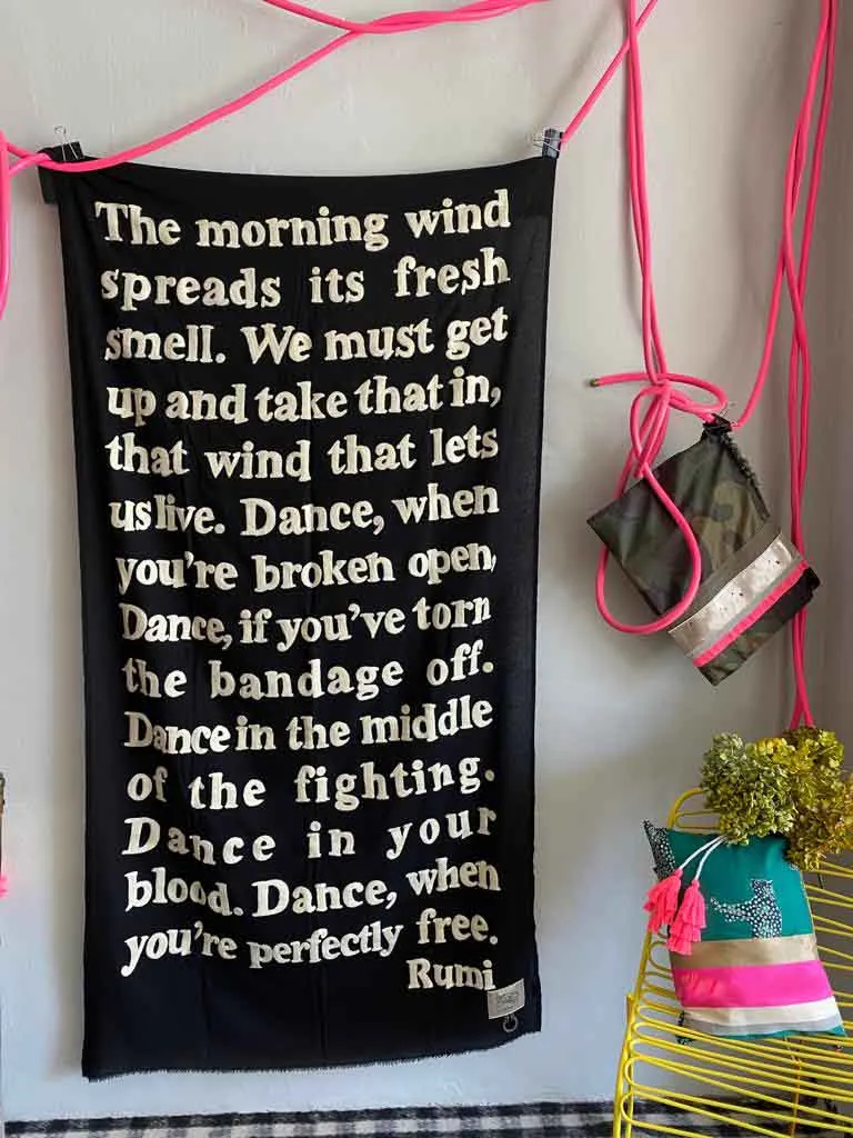 Wrapped in Poetry Pashmina, "Dance when you are perfectly free.."